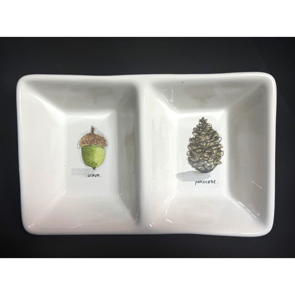 Rae Dunn Artisan Collection Divided Ceramic Serving Candy Nut Dish By Magenta